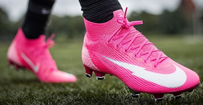pink football boots