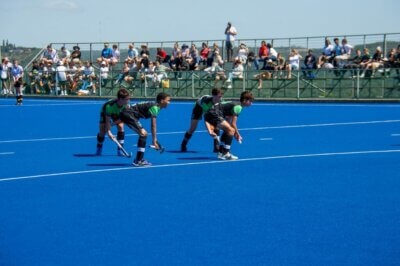 The Pearson High School first team in action against Queens College at the Tony Godding Festival in East London. Photo: Elschke (Pearson High)
