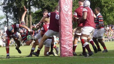 Jake Jansen looked as if he was in for a first-half try for Maritzburg College, but just before he could ground the ball it was jarred loose.