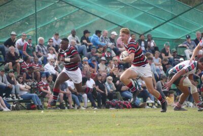 One of the strengths of Luyanda Kunene's game is the support lines that he runs. In this game against Pretoria Boys High on Goldstone's in 2023, the threat he posed opened up the field for Rhett Quinn, on his inside, to run in a spectacular try.
