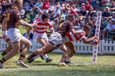 Aya Mkhokeli ensured Michaelhouse's first try of 2024 was a memorable one. Photo: Martin Ashworth