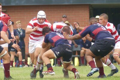 Chris Cloete, Westville's no. 6, was at the forefront of their contestation of possession at the rucks.