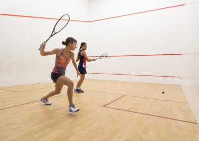 Chanté Leppan won 11-4, 11-3, 11-4 against Mayra Bytebier on Friday in the SA Schools Closed Squash Championships. Photo: Adele du Rand.