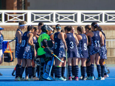 The Collegiate Girls High team in action at the National All Gilrs Hockey Festival in Potchefstroom over the past weekend. Photo credits: Munyai Terence ( Thongo_015)