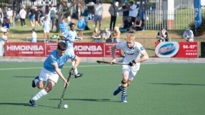 Grey High's captain, Kian Cambier on the charge for his team during the semi-finals of the Hibbert Shield against SACS on 4 May 2024. Photo: Grant Howard