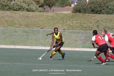 Southern Gauteng A's Reabitswe Phume taking on two Border A players. Credit: TeamPhotoSA