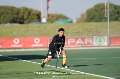 Boland's Joshua Smit in action for his side on the opening day of the SASHOC National Week in Bloemfontein. Photo Credits: TeamPhotoSA