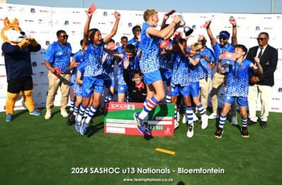 The WP u13 Boys in celebration after winning this year's u13 SASHOC National Week title in Bloemfontein. Photo credits: TeamPhotoSA