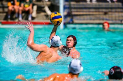 St John's College defeated Hilton College in one of their four matches on the opening day of the SACS Water Polo tournament. Photo: TeamPhotoSA