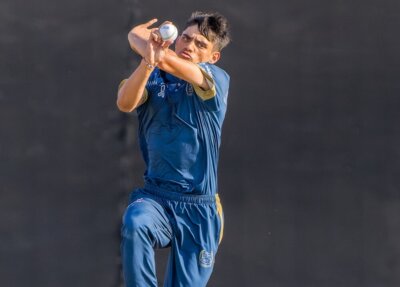 A double strike from paceman Rowen Rajah helped speed South Africa u19 Emerging to a big win over their Zimbabwean counterparts. Photo: Justin Waldman Sports Photography.