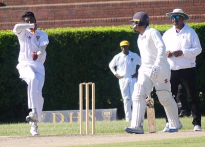Left-arm spinner Dhilan Naraidu bowled an exceptional opening spell to put DHS in charge in the early going of their Schools SA20 match against Clifton College.