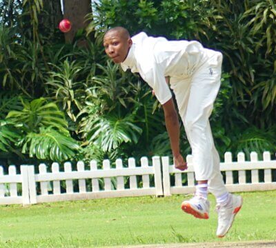 Opening bowler Litha Gonye captured six wickets but it wasn't enough to see Kearsney College to a win over Michaelhouse. Photo: Brad Morgan.