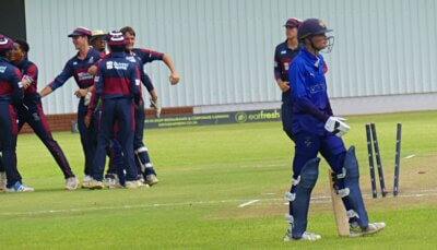 The run out of Ross McGlashan was a key moment in Westville's W100 win over Northwood. Photo: Brad Morgan.