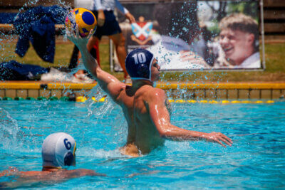 Noah Reiback scored four goals in the SAC Shield final to help Rondebosch Boys' High beat St John's College 12-7. Photo: Toni Butterworth.