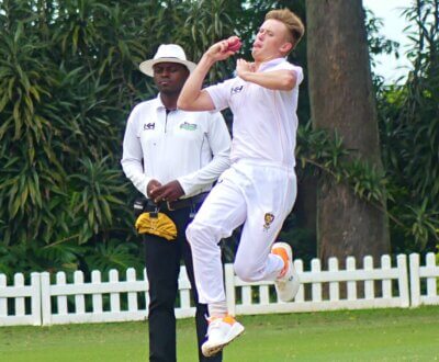 DHS Opening bowler Taine Havermann destroyed Michaelhouse's top order to set School on course for a big win. Photo: Brad Morgan.