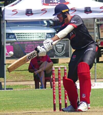A couple of sixes in a rapid 23 from Karl Dedekind wasn't enough to lift Maritzburg College to a win over Michaelhouse. Photo: Brad Morgan.