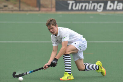 Ethan van Deventer in action for his side against Selborne College at the Nomads Hockey Festival. Photo: Christo van Deventer