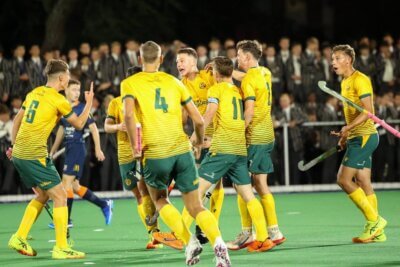 Paarl Gim boys celebrate a goal against Grey College. Photo: Irma Ferreira SPORT & EVENT photography
