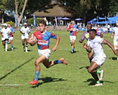 Framesby's wian Holtzhauzen accelerates away from the Peterhouse defence in his side's 26-point win over the Zimbabwean school.