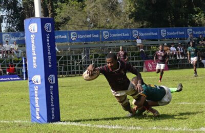 They didn't win, but Dale College mustered two tries against Glenwood, including this score from Kungawo Jaca. Photo: Brad Morgan. 