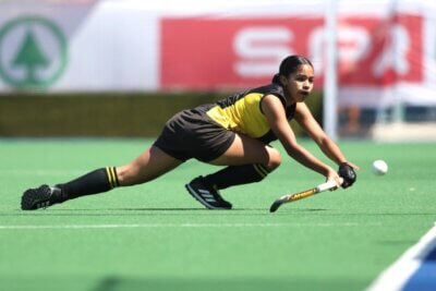 Wynberg Girls' High captain, Jehan Abrahams reached 100 caps for her school in 2025. Photo: Khulani Media