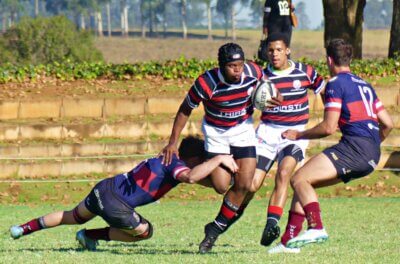 After building up a head of steam, Maritzburg College did a good job of keeping the game tight and denying Westville chances to unleash their dangerous counterattacking game. Photo: Brad Morgan.