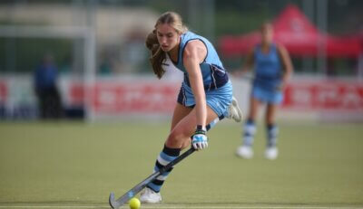 Bella Amm in action for her side during the 2025 Spar Hockey Challenge in Cape Town. Photo: Khulani Media