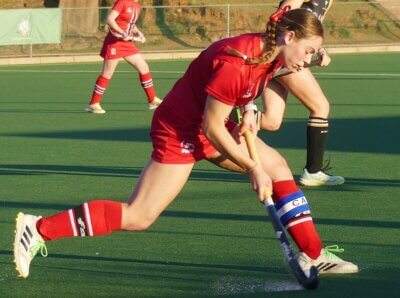 Eastern Province captain Abigail Holderness has netted nine times over the first three days of the u18 SASHOC ational Week. Photo: Brad Morgan.