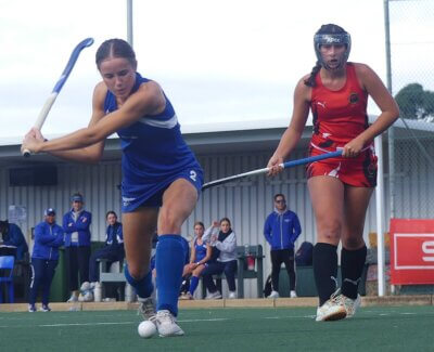 Jenna-Leigh Freese slotted a penalty corner against Ashton International Ballito to see St Mary's DSG through to the title game of the SPAR KZN Grand Final, where they beat St Anne's Diocesan College 1-0. Photo: Brad Morgan.