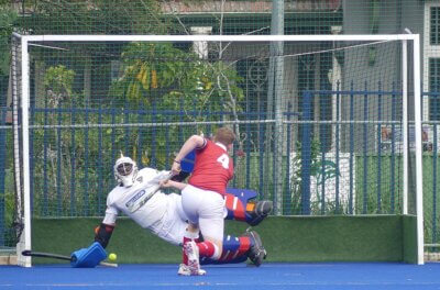Fynn Campbell scored late in the fourth chukka from the penalty spot to seal the win for KES. Photo: Brad Morgan.
