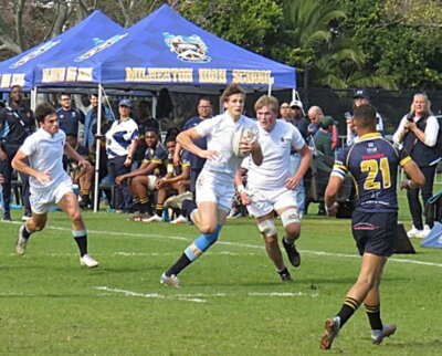 Bishops turned up the heat in the second half to overcome a 10-point deficit at the break and beat Milnerton High School. Photo: Bishops Diocesan College on Facebook.