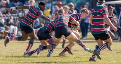 When Maritzburg College went 15 points clear early in the second half, they were odds-on to continue their eight-year winning streak against Pretoria Boys High, but it was not to be. Photo: Justin Waldman Sports Photography.