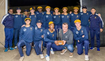 The 2025 Eston One Insurance T20 Night League champion, Durban High School. Photo: Justin Waldman Sports Photography.
