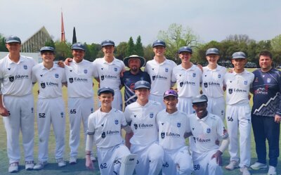 Happy smiles from the Potchefstroom Gimnasium 1st XI after they comprehensively outplayed Grey College. Photo: Potchefstroom Gimnasium on Facebook.