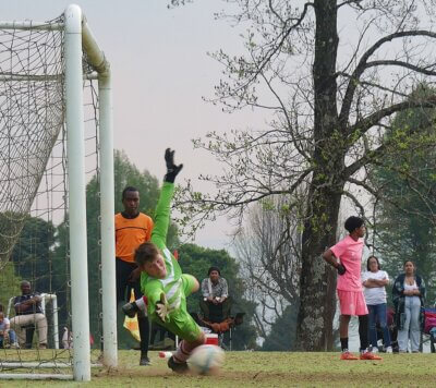 Goalkeeper Luke Mitchell shone in a shootout for a second year in succession to help Michaelhouse successfully retain the Jody Momplé Cup. Photo: Brad Morgan.