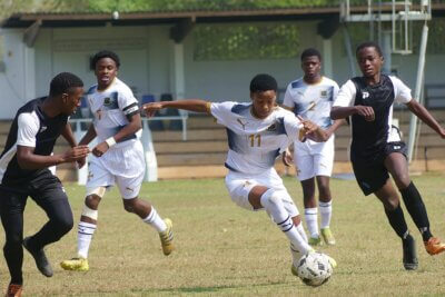 St Charles reached the semi-finals after a 1-0 win over ML Sultan Secondary in the quarterfinals. Photo: Brad Morgan.