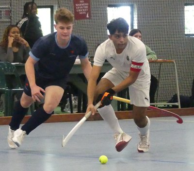 Bhavesh Naicker led the KZN Coastal A side to four wins on the trot over the opening two days of the SASHOC Boys' u18 Indoor IPT. Photo: Brad Morgan.