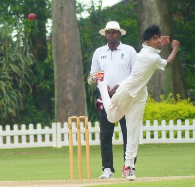 Rivaan Moodley delivered an outstanding all-round performance for Kearsney College against Westville Boys' High, capturing 3/35 before making 39 not out. Photo: Brad Morgan.