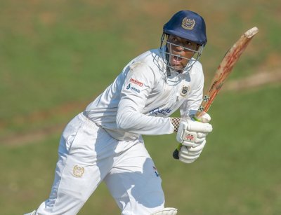 St Charles captain Thandolwethu Zama top scored with 42 to help his side to a nail-biting one-wicket win over Wynberg Boys' High. Photo: Justin Waldman Sports Photography.