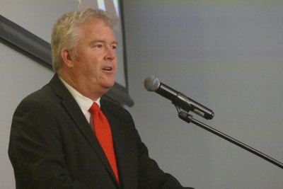 Clifton's Executive Headmaster, Adam Rogers, extended a warm welcome to the competing teams. Photo: Brad Morgan.