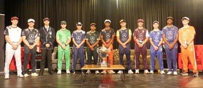 The 12 captains in their playing kit. It's going to be a colourful spectacle. Photo: Brad Morgan.