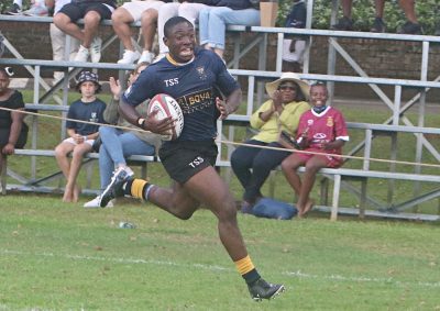 Richard Gyamfi dotted down twice for DHS in their showdown with Zwartkop.