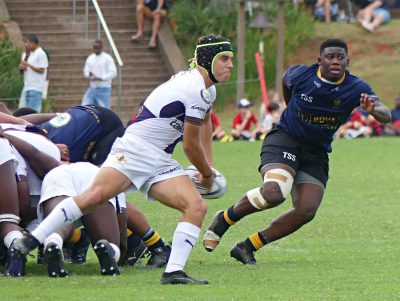 Northwood scrumhalf Ludi van der Walt played a pivotal role in his side's win ove DHS, kicking well tactically and, crucially, he landed all three of his kicks. Photo: Brad Morgan.