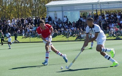 Santiago Matroos struck twice for Hilton College, once from the field and once from a penalty corner. Photo: Brad Morgan.