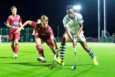 Jeandre van Zyl was tasked with marking SACS captain Litha Kraai. Photo: Ray Chaplin Sports Photography.