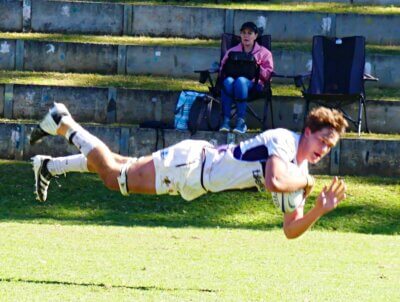 Tristan Parkinson's second half try broke open a 7-7 stalemate. Photo: Brad Morgan.